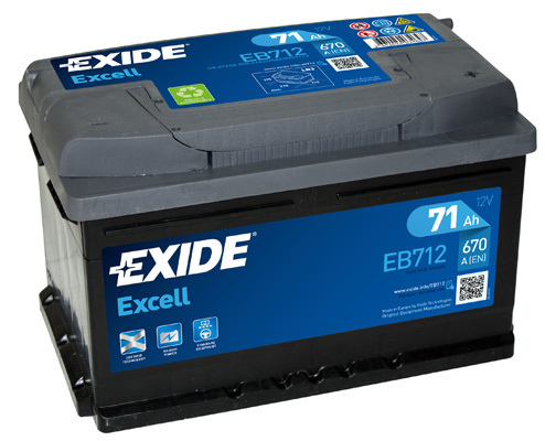 Autobaterie EXIDE Excell 71Ah, 12V, EB712 (EB712)